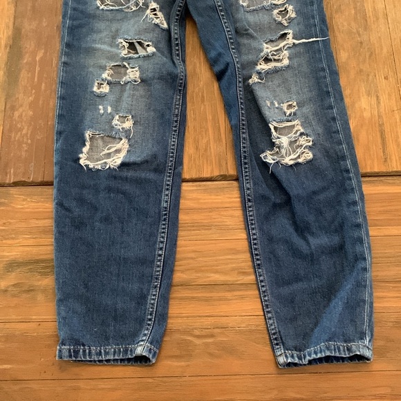 Topshop Modo Hayden Medium wash High Waisted Distressed Jeans - Picture 3 of 7